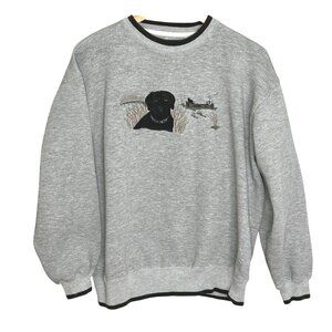 Vintage C&B Sport Dog Sweatshirt Large Retriever Duck Hunting Embroidery 90s